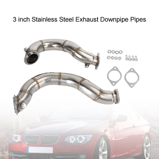 3 inch Stainless Steel Exhaust Downpipe Pipes compatible for BMW N54 2007-2011 335i E90 E92