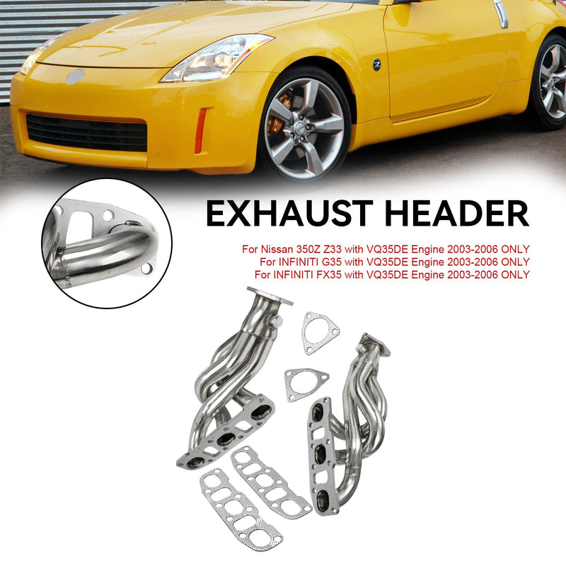 Load image into Gallery viewer, 2003-2006 Nissan 350Z Z33 with VQ35DE Engine Exhaust Manifolds Shorty Headers
