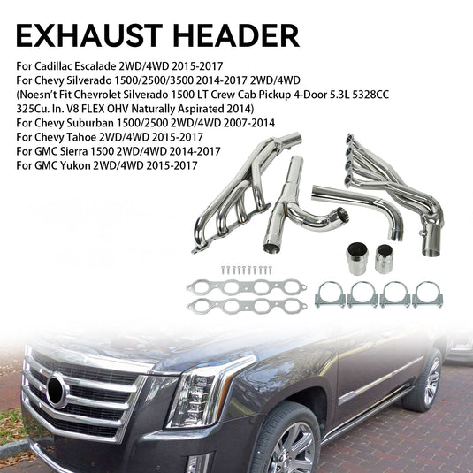 2014-2017 Chevy Silverado 1500/2500/3500 GMC Sierra 1500 2WD/4WD Stainless Exhaust Header Generic